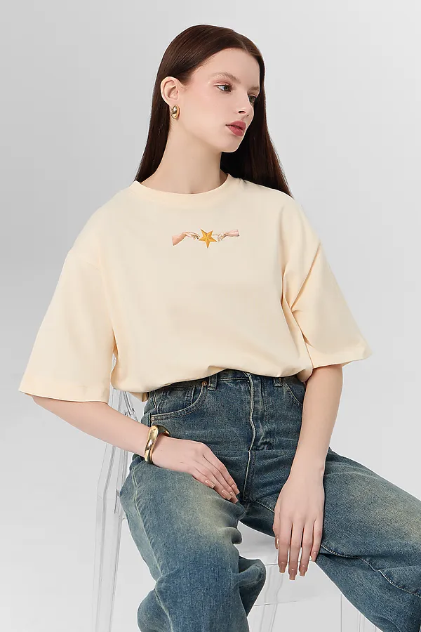 Футболка женская MARK FORMELLE, сливочное масло +печать - фото 2