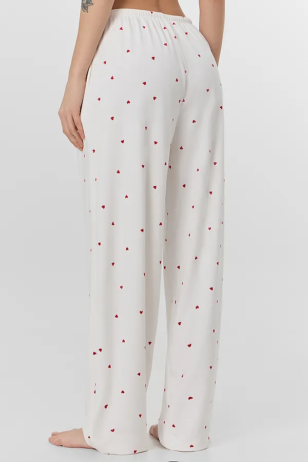 Брюки MARK FORMELLE, сердечки на св.молочном - фото 2