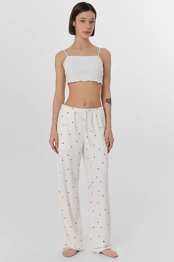 Брюки MARK FORMELLE, сердечки на св.молочном - фото 2