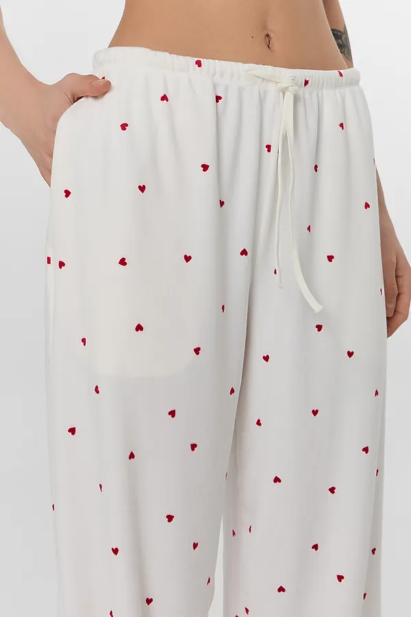 Брюки MARK FORMELLE, сердечки на св.молочном - фото 2
