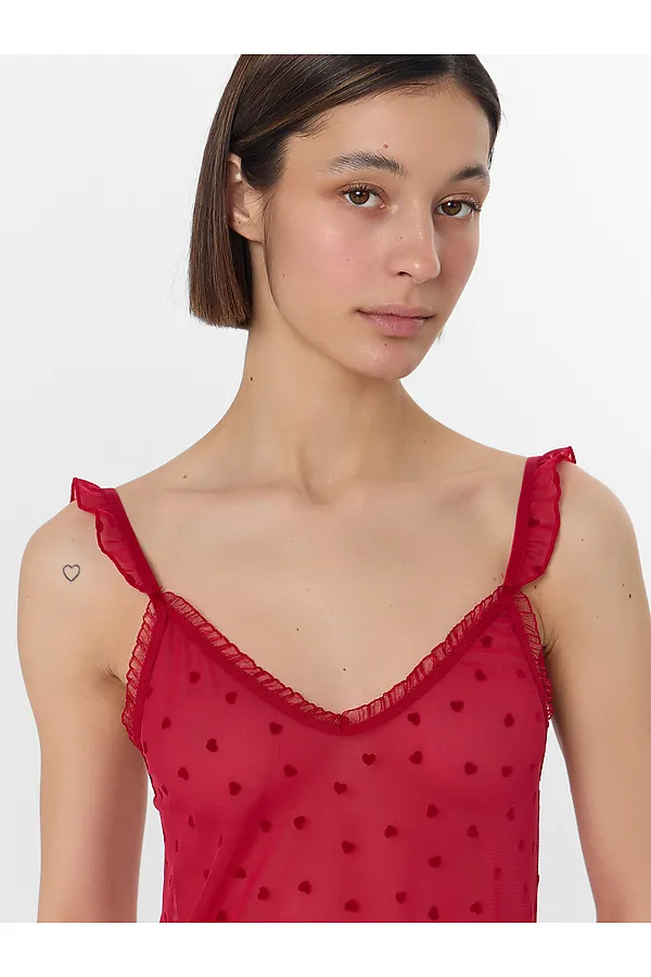 Сорочка ночная женская MARK FORMELLE, сердечки на алом - фото 2