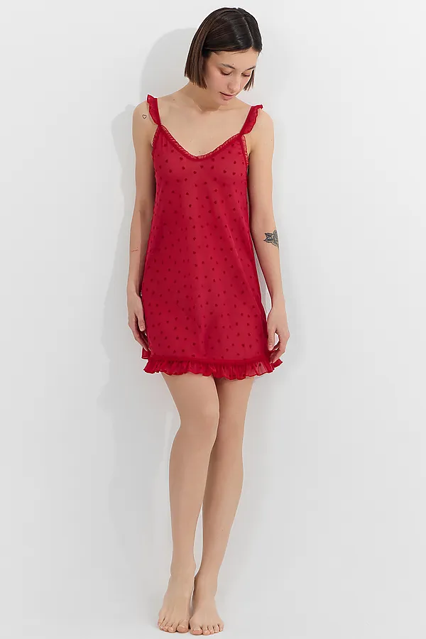 Сорочка ночная женская MARK FORMELLE, сердечки на алом - фото 2