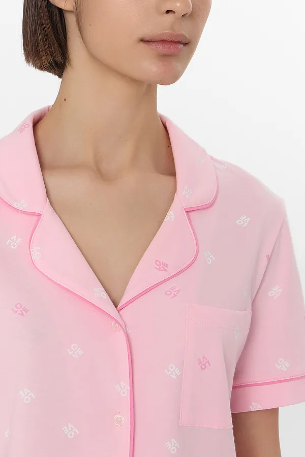 Костюм женский (жакет, бриджи) MARK FORMELLE, текст на розовом - фото 2