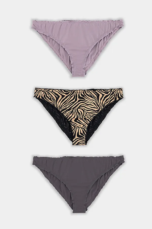 Трусы женские (3шт.) MARK FORMELLE, анималистичный принт на бежевом - фото 2