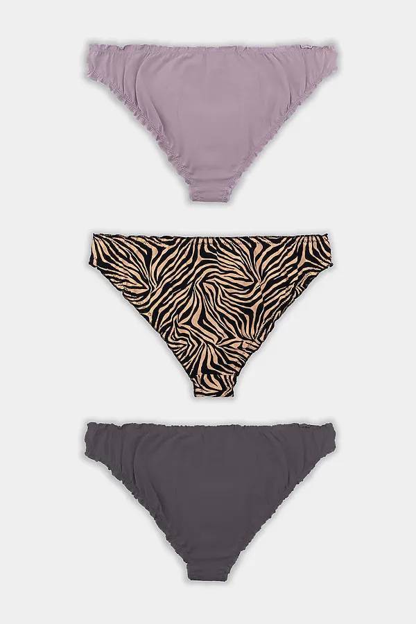 Трусы женские (3шт.) MARK FORMELLE, анималистичный принт на бежевом - фото 2