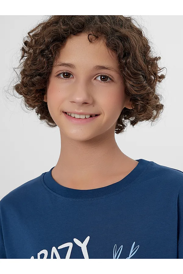 Комплект для мальчиков (лонгслив, брюки) MARK FORMELLE, полуночно -синий +жабки на полуночном - фото 2