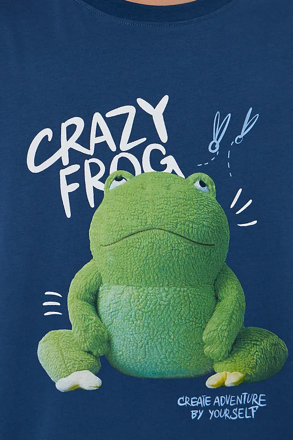 Комплект для мальчиков (лонгслив, брюки) MARK FORMELLE, полуночно -синий +жабки на полуночном - фото 2