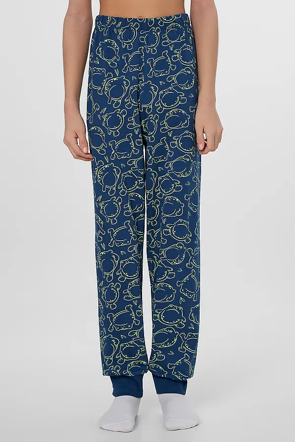 Комплект для мальчиков (лонгслив, брюки) MARK FORMELLE, полуночно -синий +жабки на полуночном - фото 2