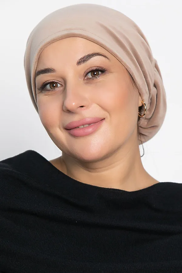 Чалма с резинкой LADY TAIGA, бежевая - фото 2