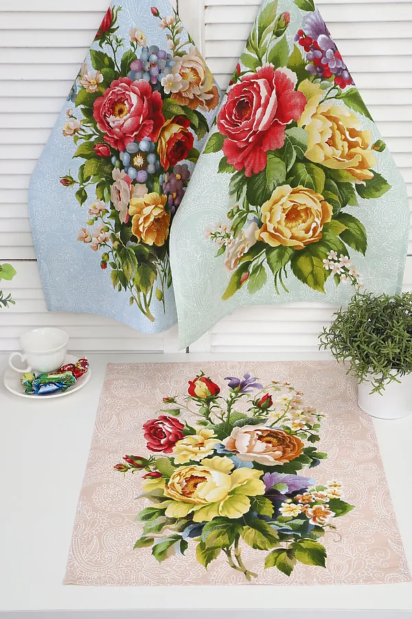 Полотенце 32596 НАТАЛИ, пионы - фото 2