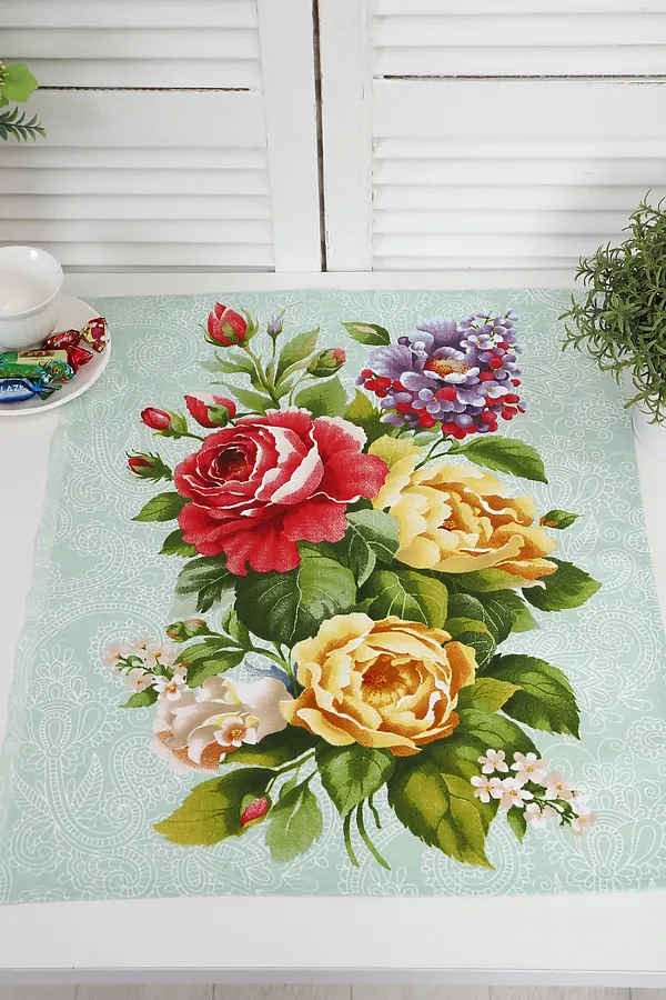 Полотенце 32596 НАТАЛИ, пионы - фото 2