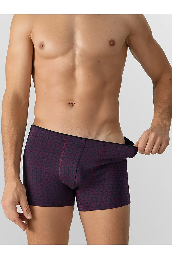 Трусы мужские (2шт) MARK FORMELLE, геометрия на т.пурпурном +черный - фото 2