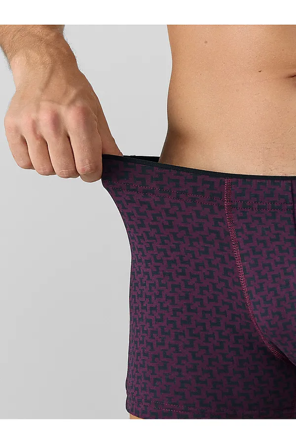 Трусы мужские (2шт) MARK FORMELLE, геометрия на т.пурпурном +черный - фото 2