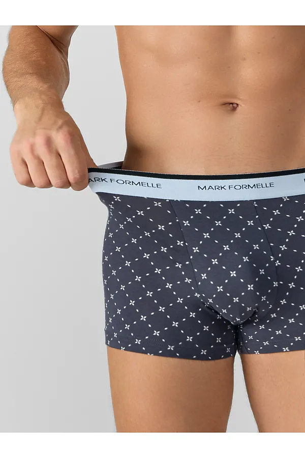 Трусы мужские (2шт) MARK FORMELLE, узор сетка на т.сером +черный - фото 2