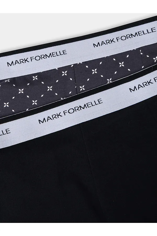 Трусы мужские (2шт) MARK FORMELLE, узор сетка на т.сером +черный - фото 2