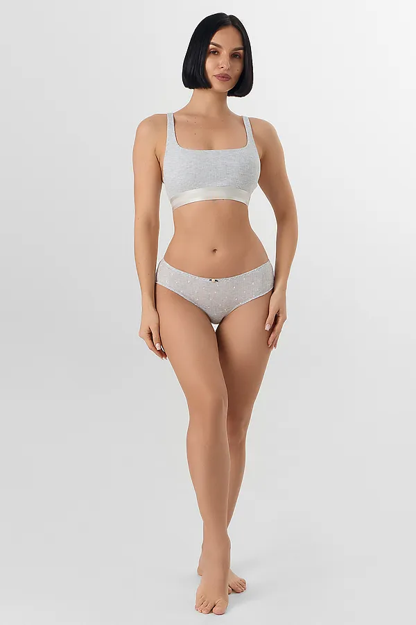 Трусы женские MARK FORMELLE, сердечки на сером меланже - фото 2