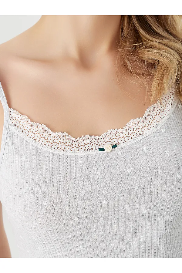 Комплект женский (топ, шорты) MARK FORMELLE, сердечки на сером меланже - фото 2