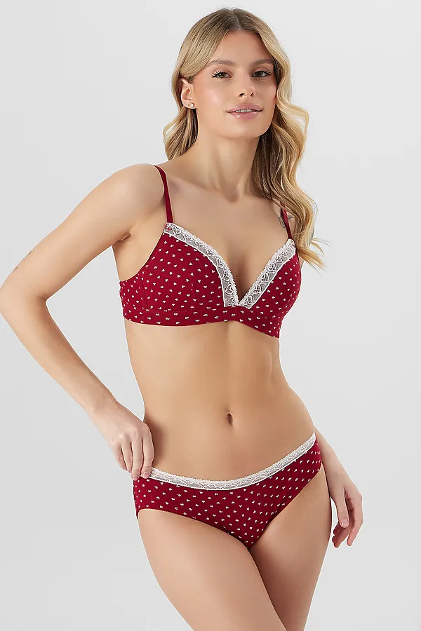 Бюстгальтер женский MARK FORMELLE, сердечки на т.красном - фото 2