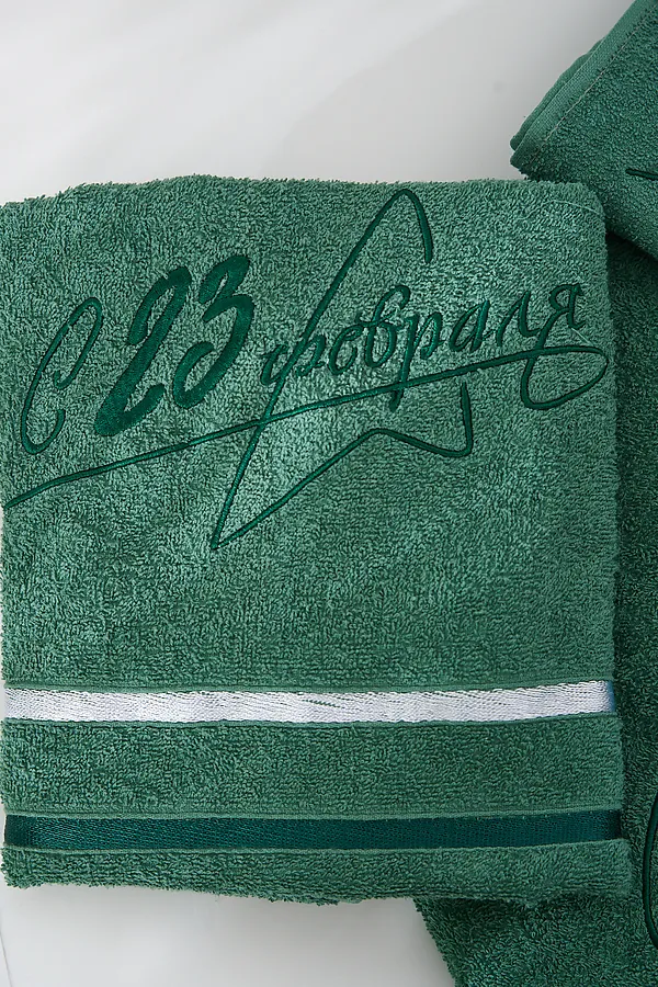 Полотенце 14418/13 23 февраля плотность 350гр НАТАЛИ, зеленый - фото 2