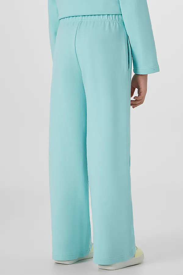 Комплект для девочек (свитшот, брюки) MARK FORMELLE, бирюзово -голубой +печать - фото 2