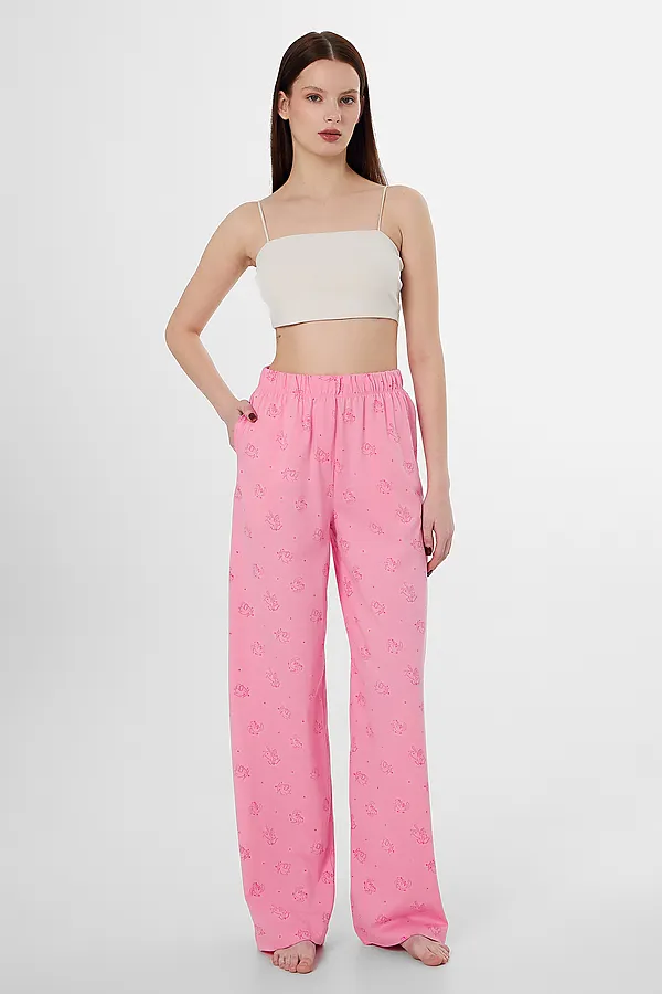 Брюки женские MARK FORMELLE, котики на розовом - фото 2