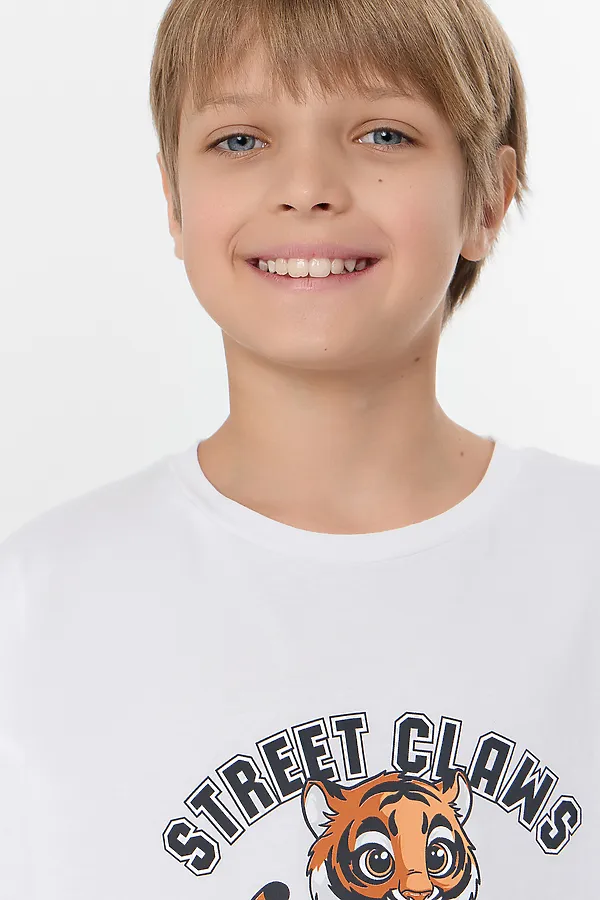 Комплект для мальчиков (джемпер, брюки) MARK FORMELLE, белый +тигры камуфляж - фото 2