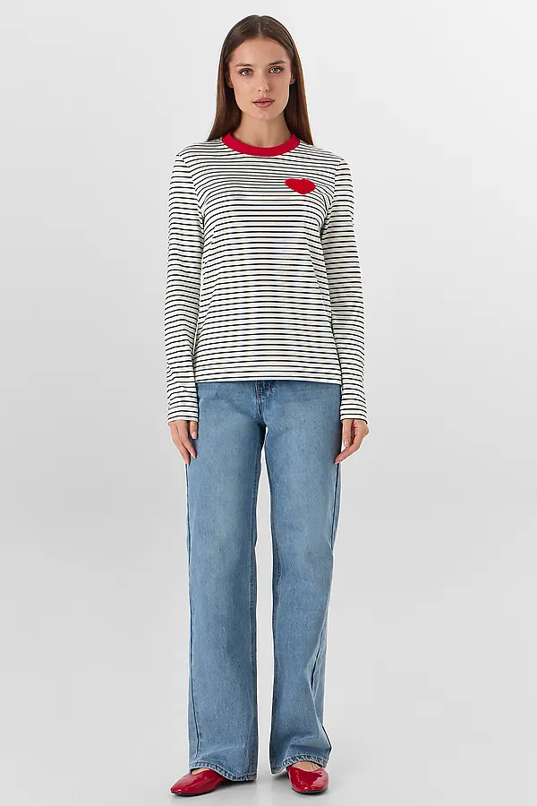 Джемпер женский MARK FORMELLE, бело -черная полоска - фото 2