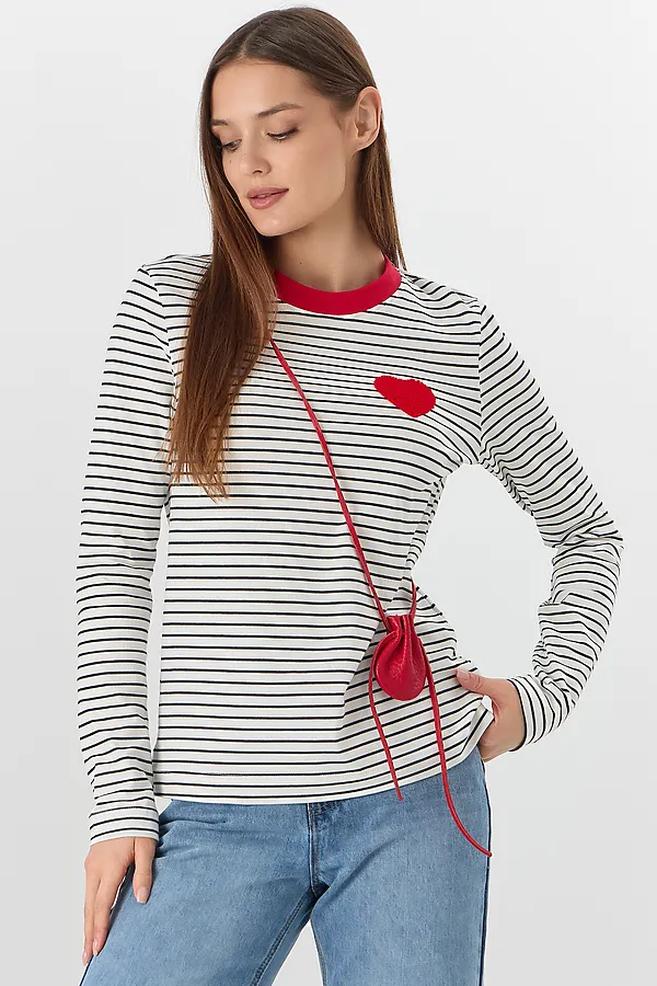 Джемпер женский MARK FORMELLE, бело -черная полоска - фото 2