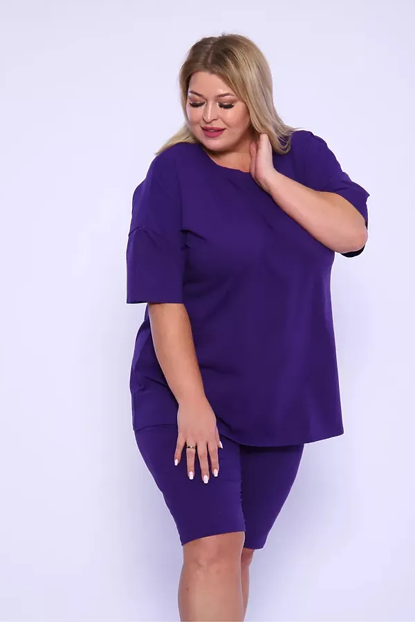 Костюм с велосипедками КЖ-002 НАТАЛИ, фиолетовый - фото 2