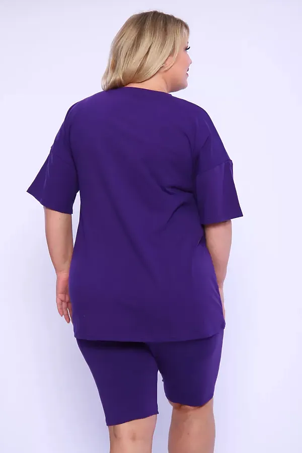 Костюм с велосипедками КЖ-002 НАТАЛИ, фиолетовый - фото 2