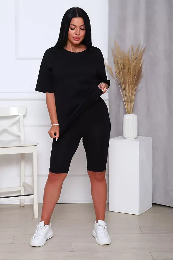 Костюм с велосипедками КЖ-002 НАТАЛИ, черный - фото 2