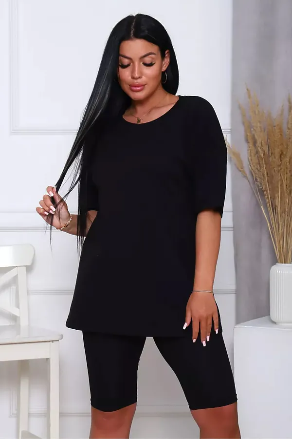 Костюм с велосипедками КЖ-002 НАТАЛИ, черный - фото 2