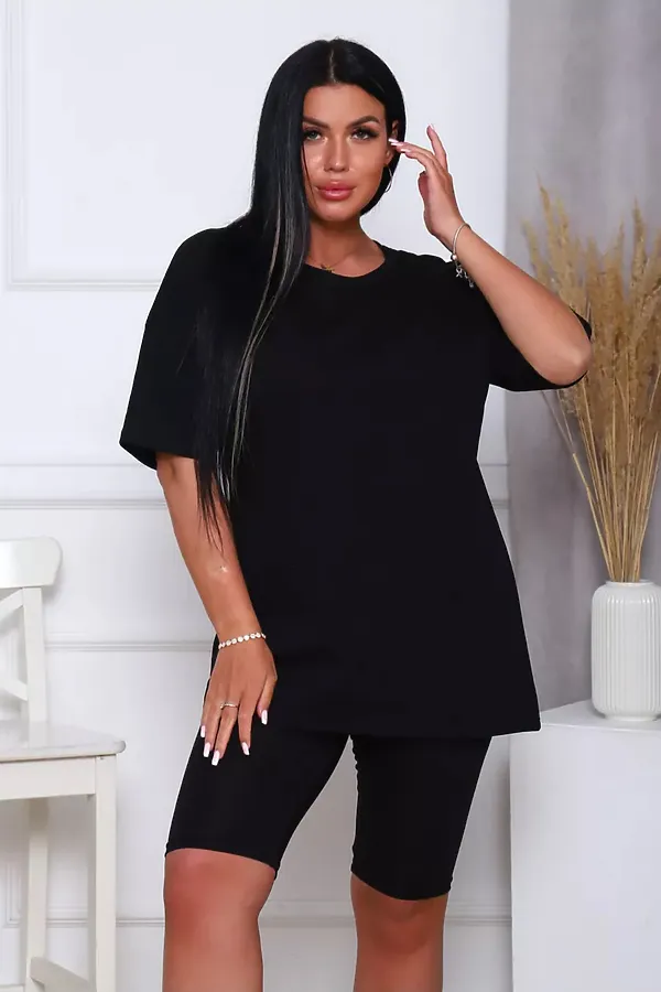 Костюм с велосипедками КЖ-002 НАТАЛИ, черный - фото 2