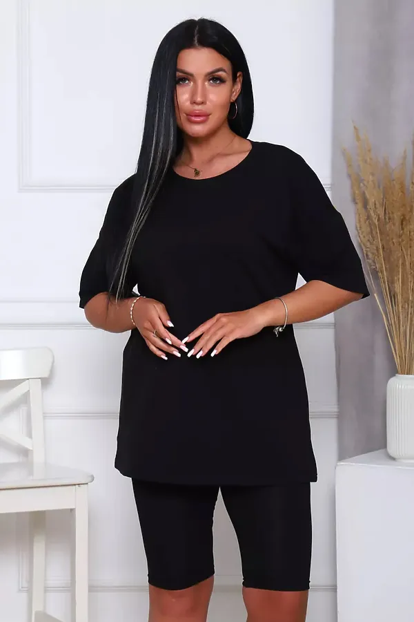 Костюм с велосипедками КЖ-002 НАТАЛИ, черный - фото 2