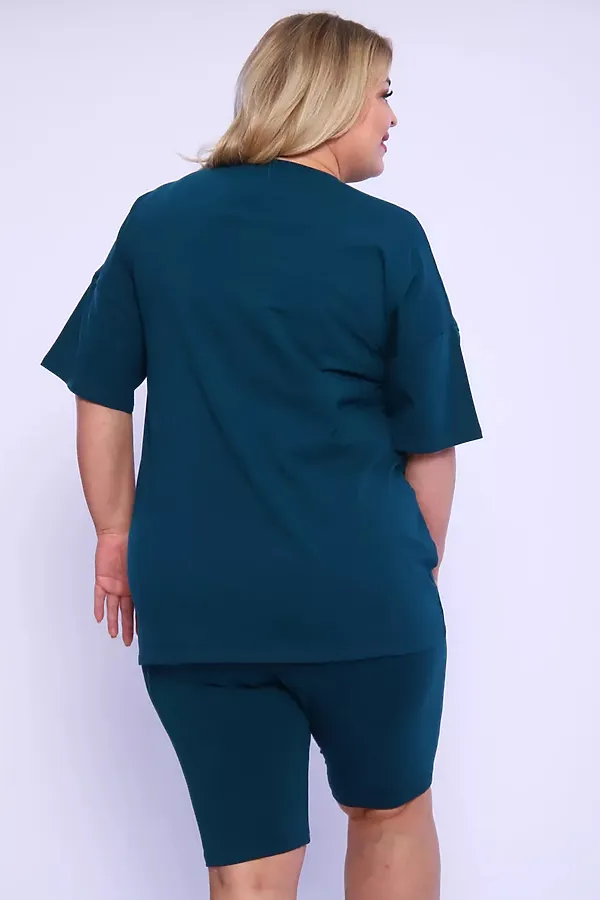 Костюм с велосипедками КЖ-002 НАТАЛИ, изумрудный - фото 2