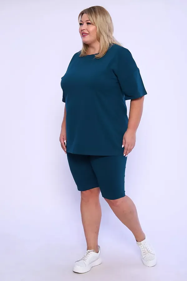 Костюм с велосипедками КЖ-002 НАТАЛИ, изумрудный - фото 2