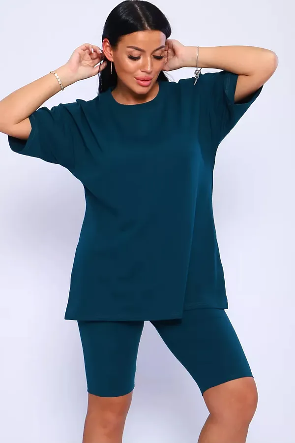 Костюм с велосипедками КЖ-002 НАТАЛИ, изумрудный - фото 2