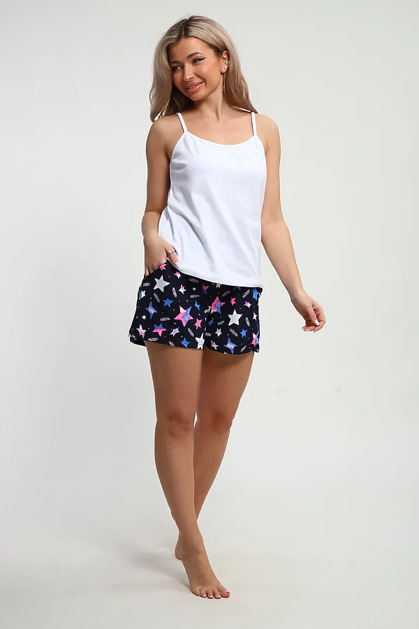 Пижама с шортами 88133 НАТАЛИ, темно-синий - фото 2