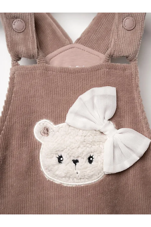 Полукомбинезон детский трикотажный для девочек PLAYTODAY, бежевый - фото 2