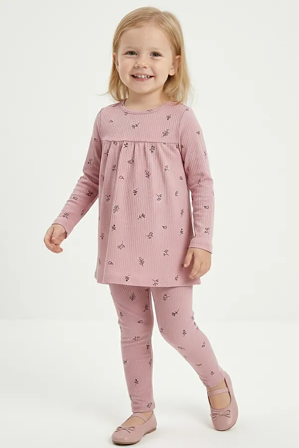 Комплект (туника + колготки) YOULALA, розовый - фото 2