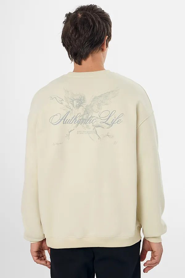 Свитшот мужской MARK FORMELLE, песчаное облако +печать - фото 2