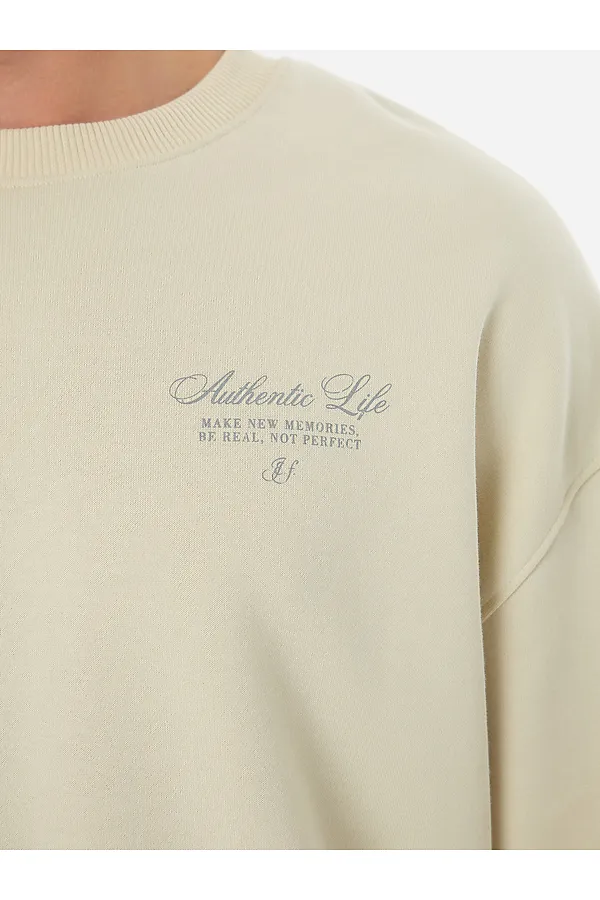 Свитшот мужской MARK FORMELLE, песчаное облако +печать - фото 2