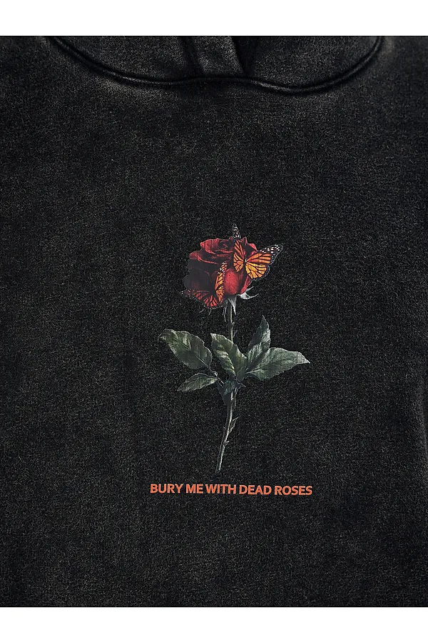 Худи женское MARK FORMELLE, acid wash черный +печать - фото 2