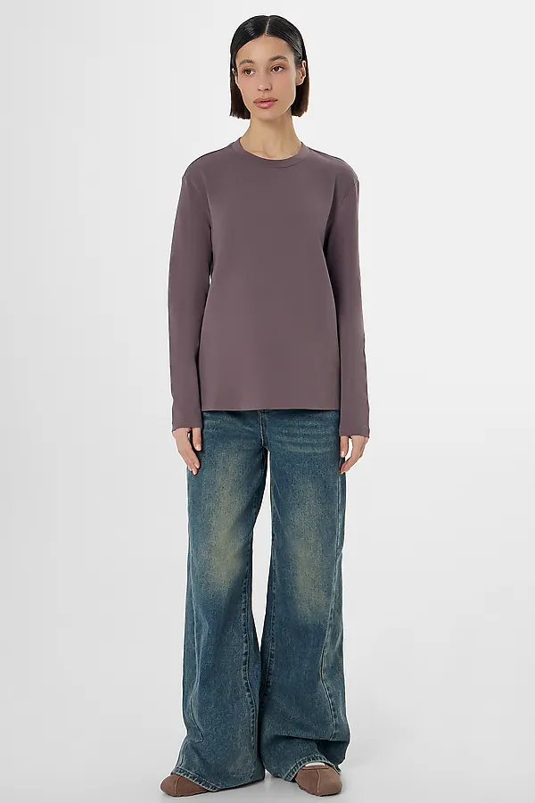 Лонгслив женский MARK FORMELLE, бордово -серый - фото 2