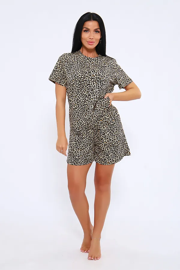 Пижама с шортами ПЖ-004 НАТАЛИ, леопард - фото 2