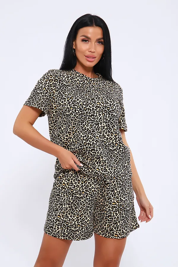 Пижама с шортами ПЖ-004 НАТАЛИ, леопард - фото 2