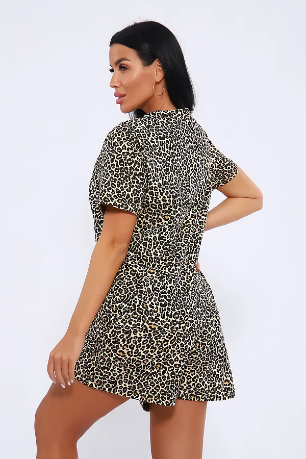 Пижама с шортами ПЖ-004 НАТАЛИ, леопард - фото 2