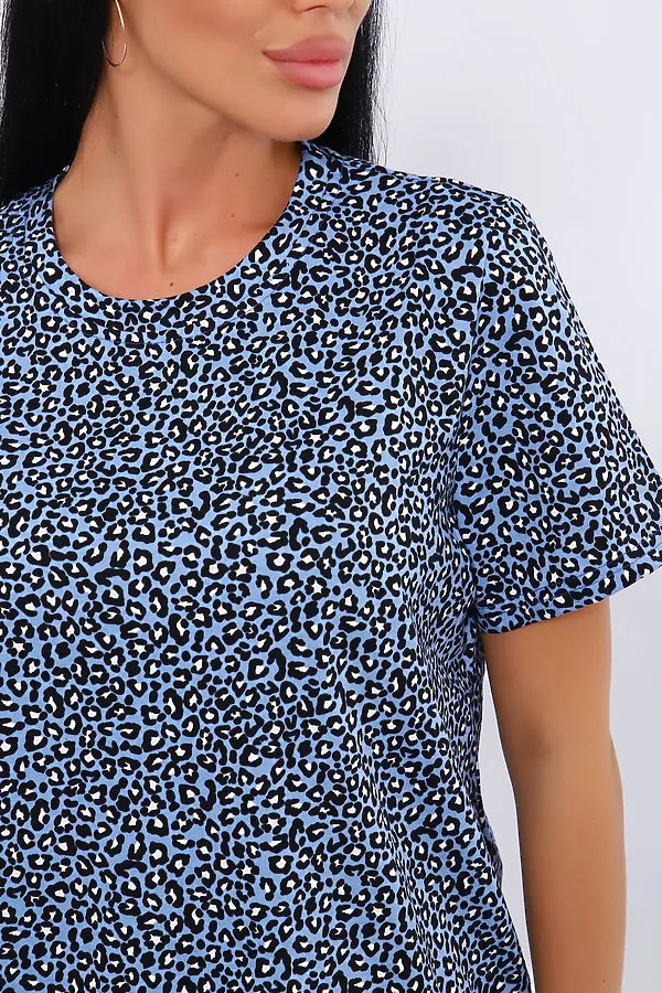 Пижама с шортами ПЖ-004 НАТАЛИ, люкс синий - фото 2