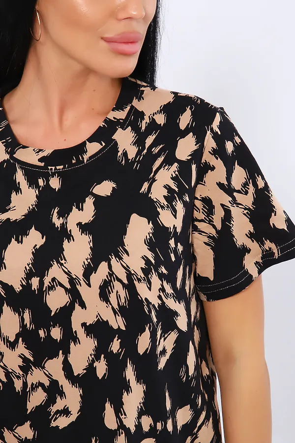 Пижама с шортами ПЖ-004 НАТАЛИ, лапки бежевые - фото 2