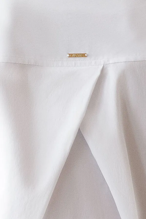 Укороченная блузка из эластичного хлопка VILATTE, белый - фото 2